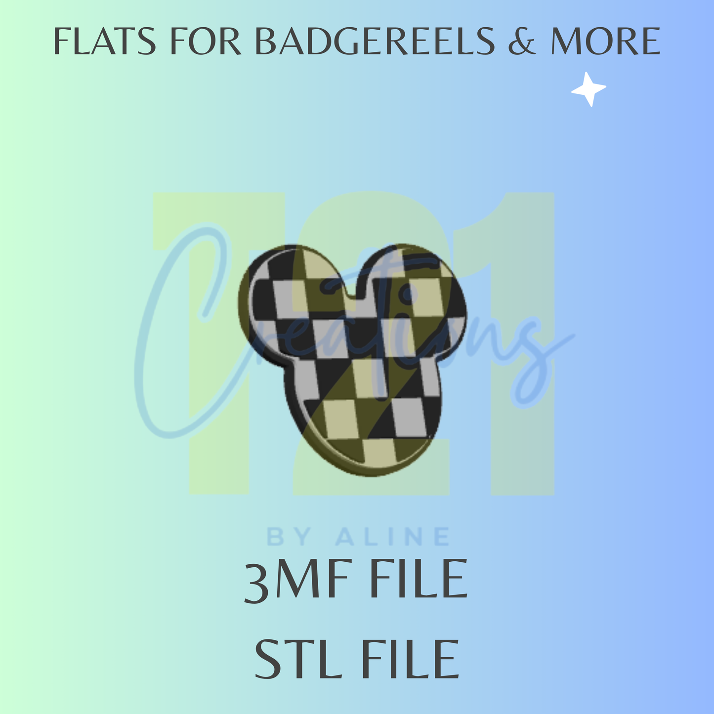 CHECKERED MOUSE FLAT STL FILE