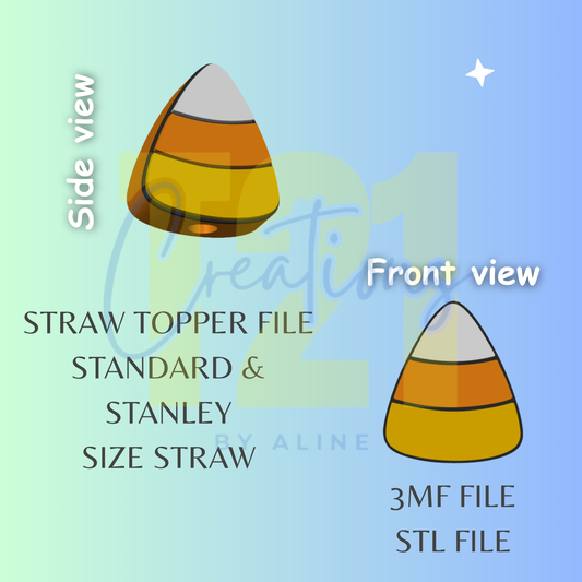 CANDY CORN STRAW TOPPER STL FILE