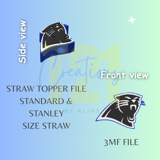 PANTHERS STRAW TOPPER STL FILE