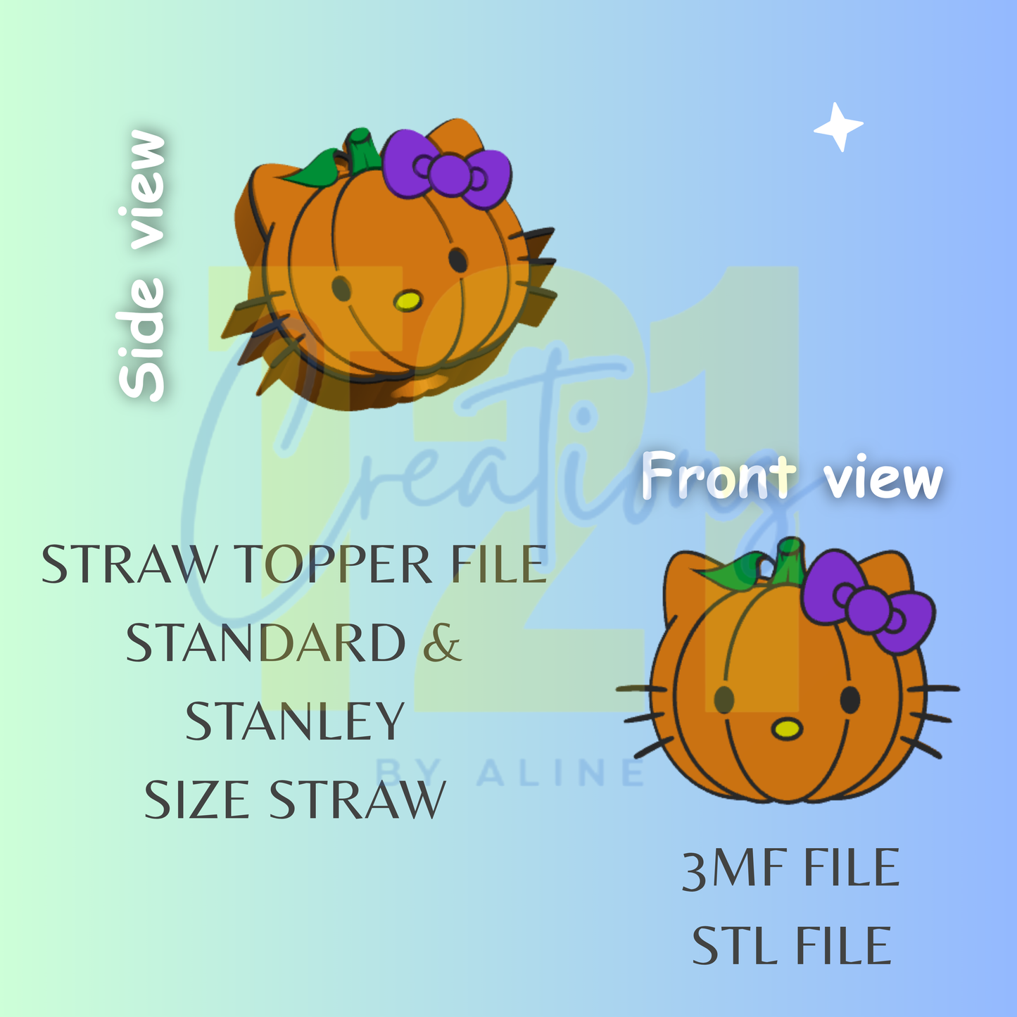 H-K PUMPKIN STRAW TOPPER STL FILE