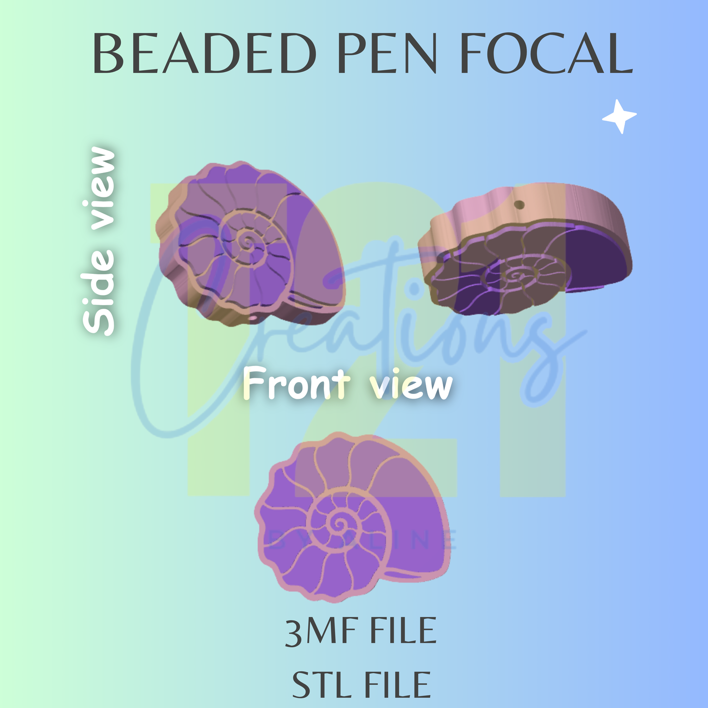 SEA SHELL  PEN FOCAL STL FILE