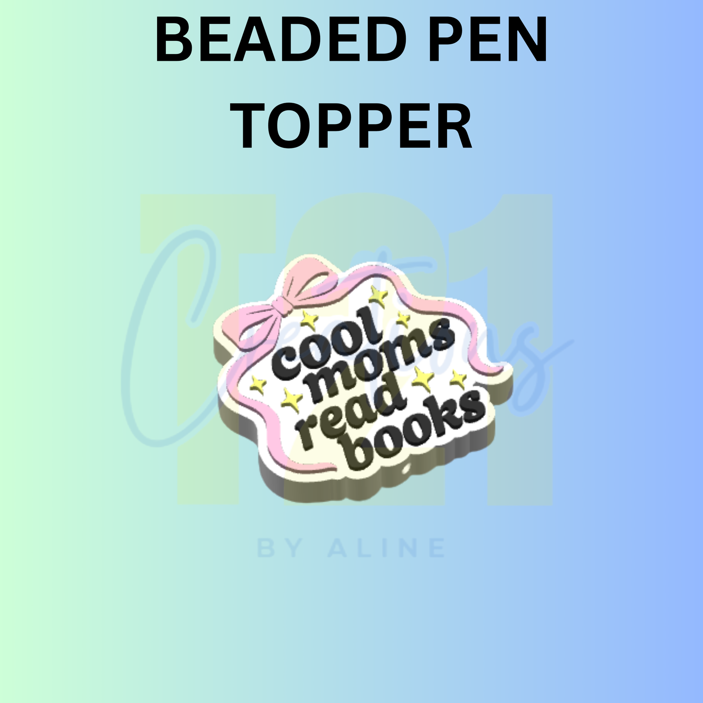 MOM READS BOOKS PEN TOPPER
