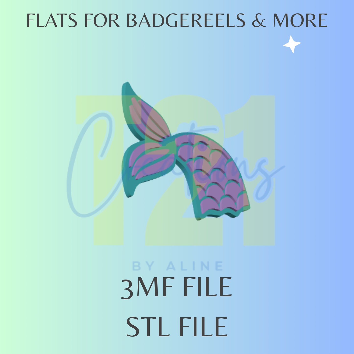 MERMAID TAIL FLAT STL FILE