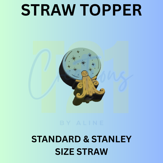 CRYSTAL BALL STRAW TOPPER