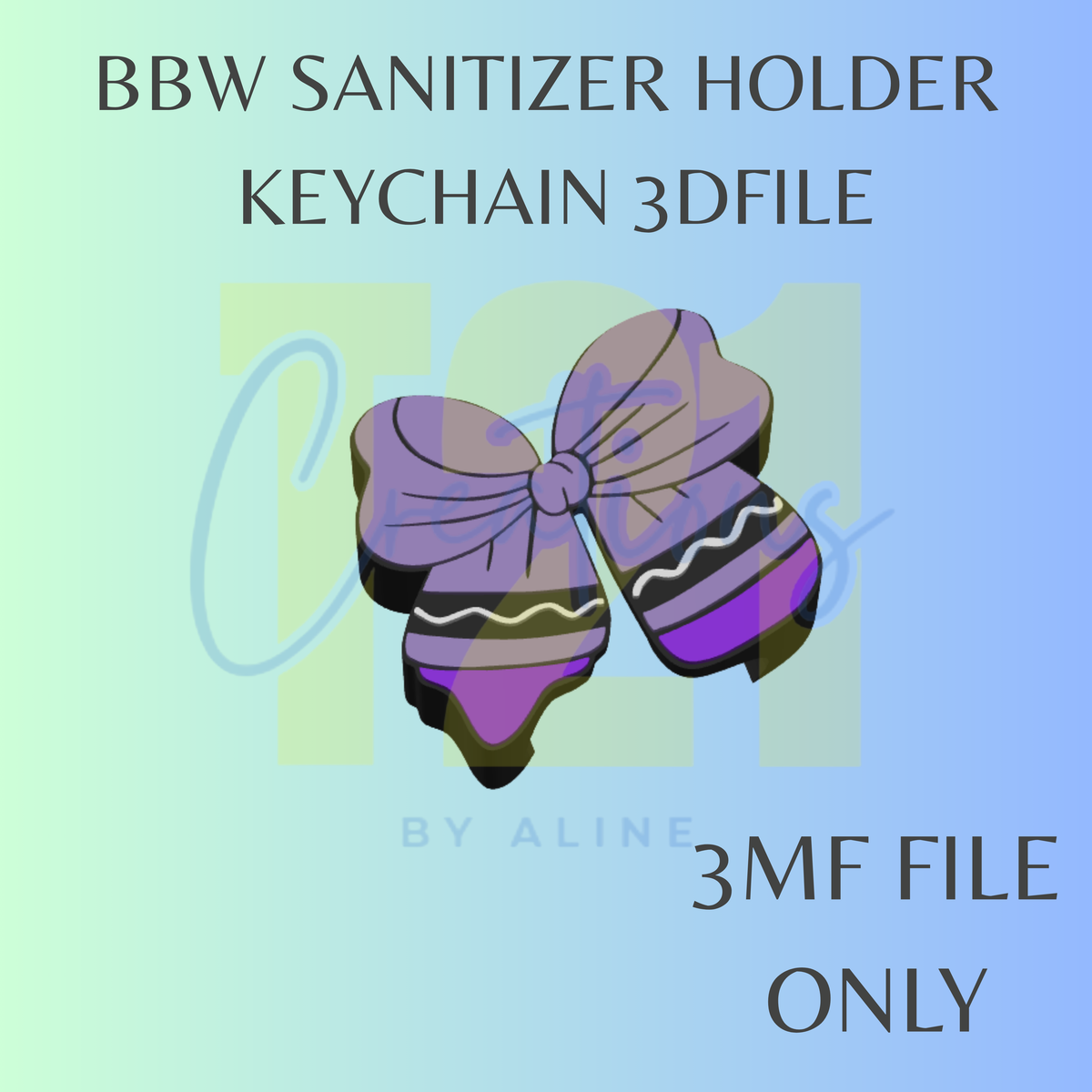 CRAYON BOW BBW SANITIZER KEYCHAIN 3MF FILE