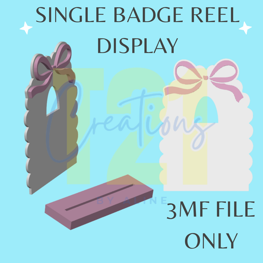 COQUETTE SINGLE BADGE REEL DISPLAY 3MF FILE