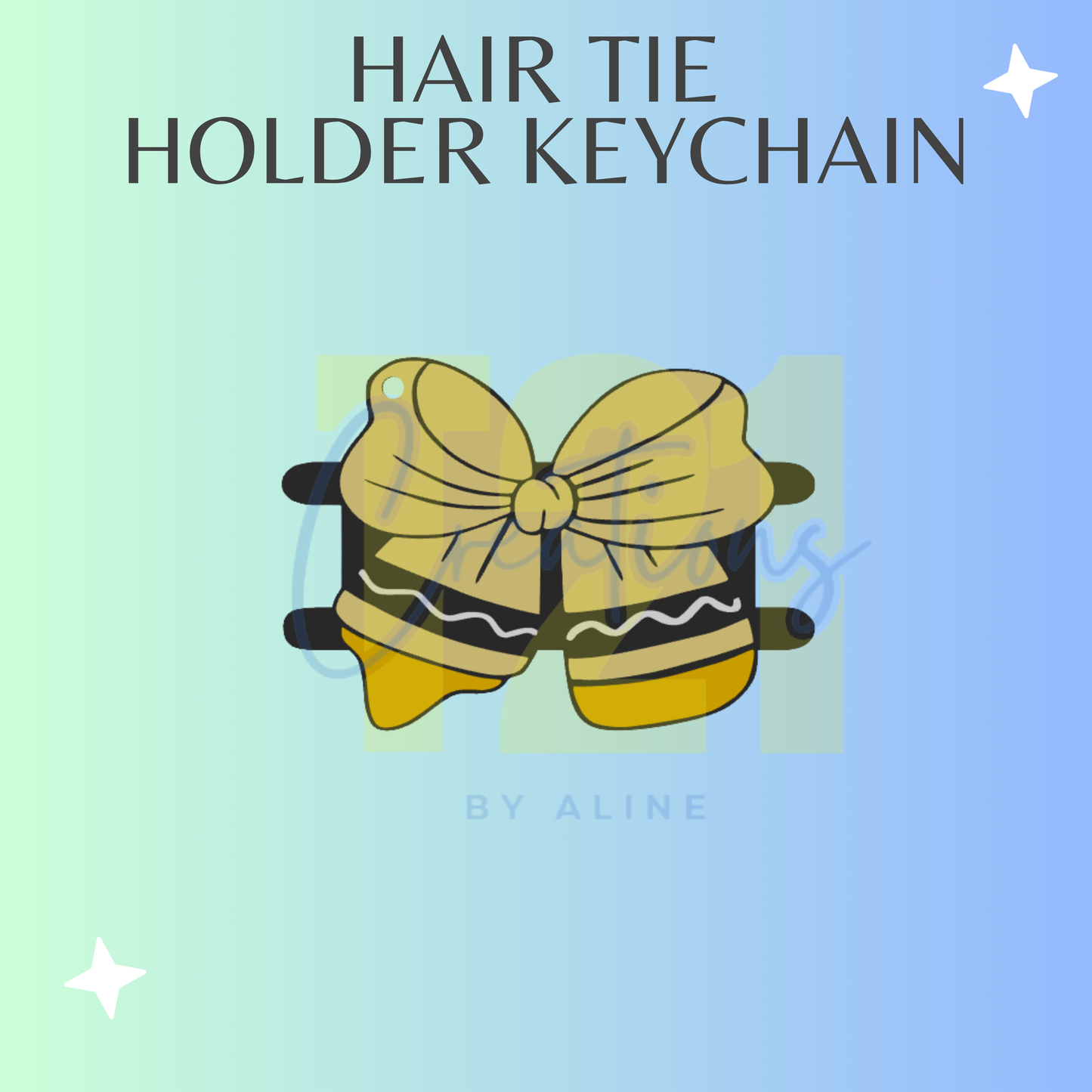 CRAYON BOW HAIR TIE HOLDER KEYCHAIN