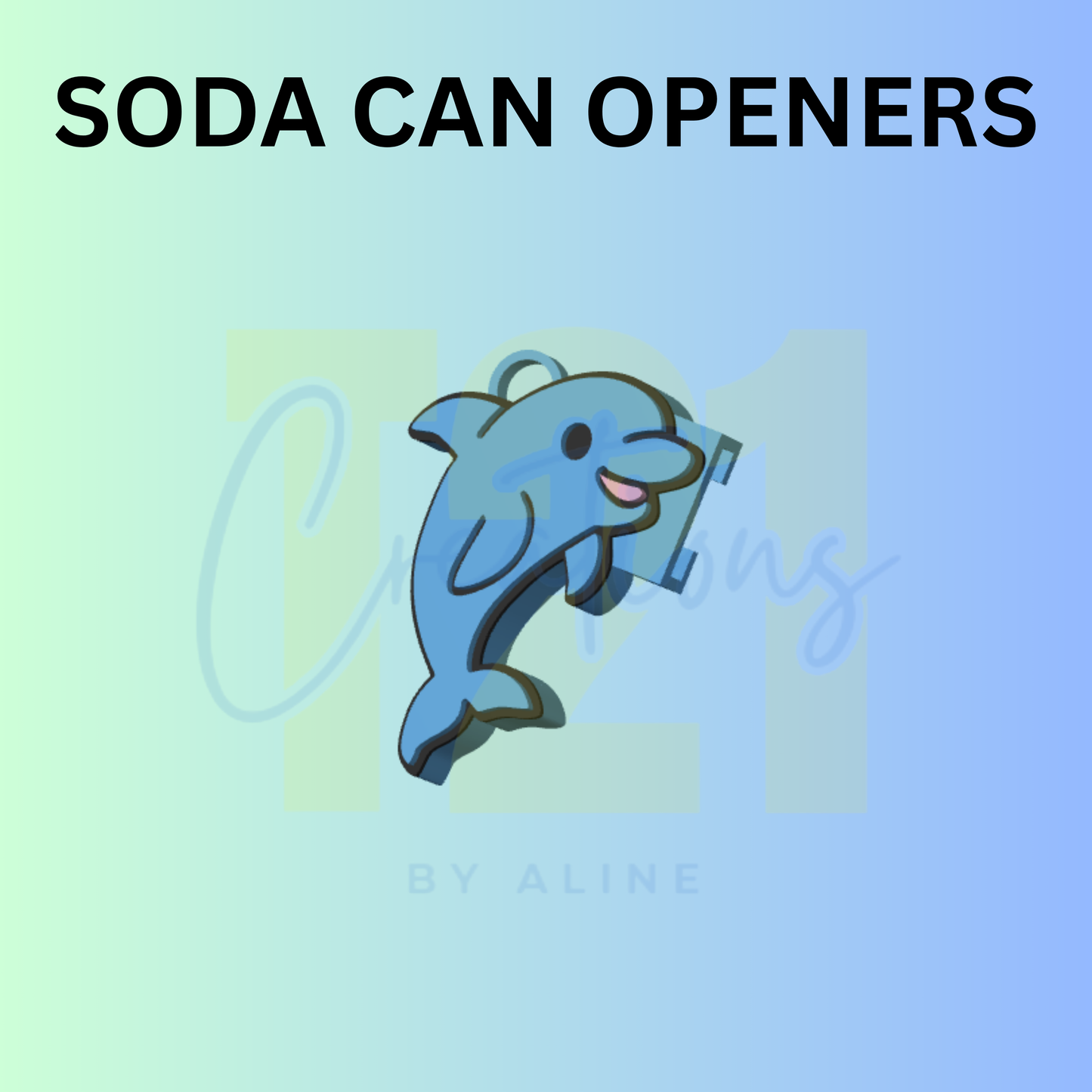 DOLPHIN SODA CAN OPENER KEYCHAIN
