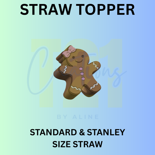 GIRL GINGERBREAD STRAW TOPPER