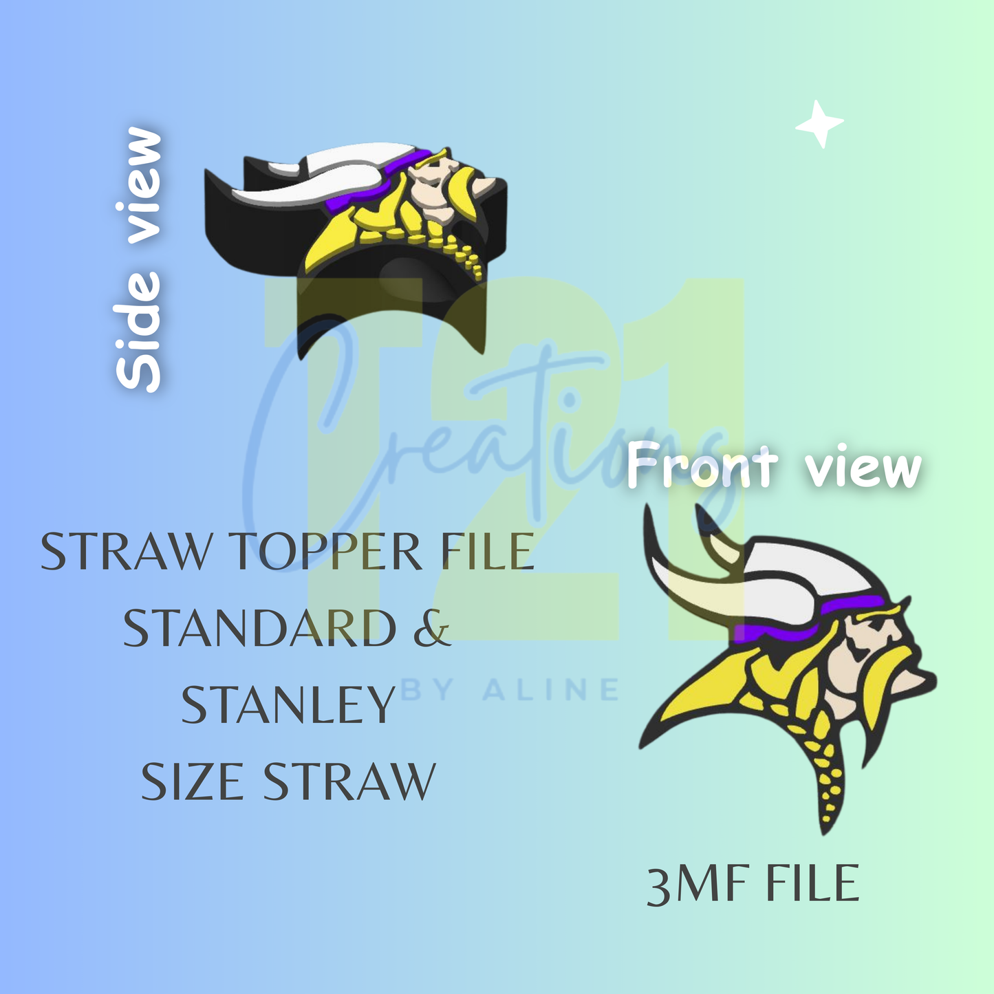 VIKINGS STRAW TOPPER STL FILE