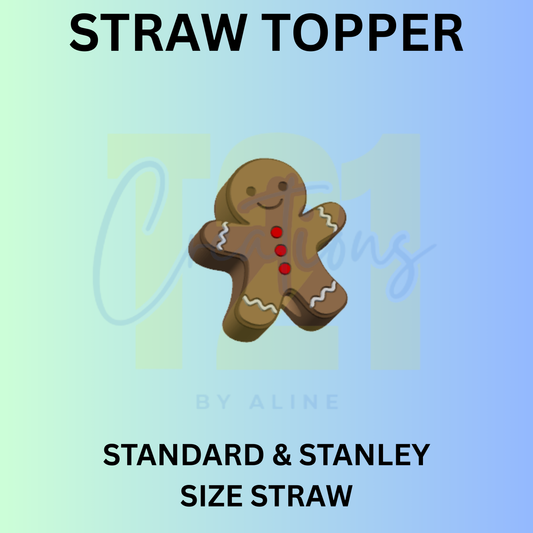 BOY GINGERBREAD STRAW TOPPER