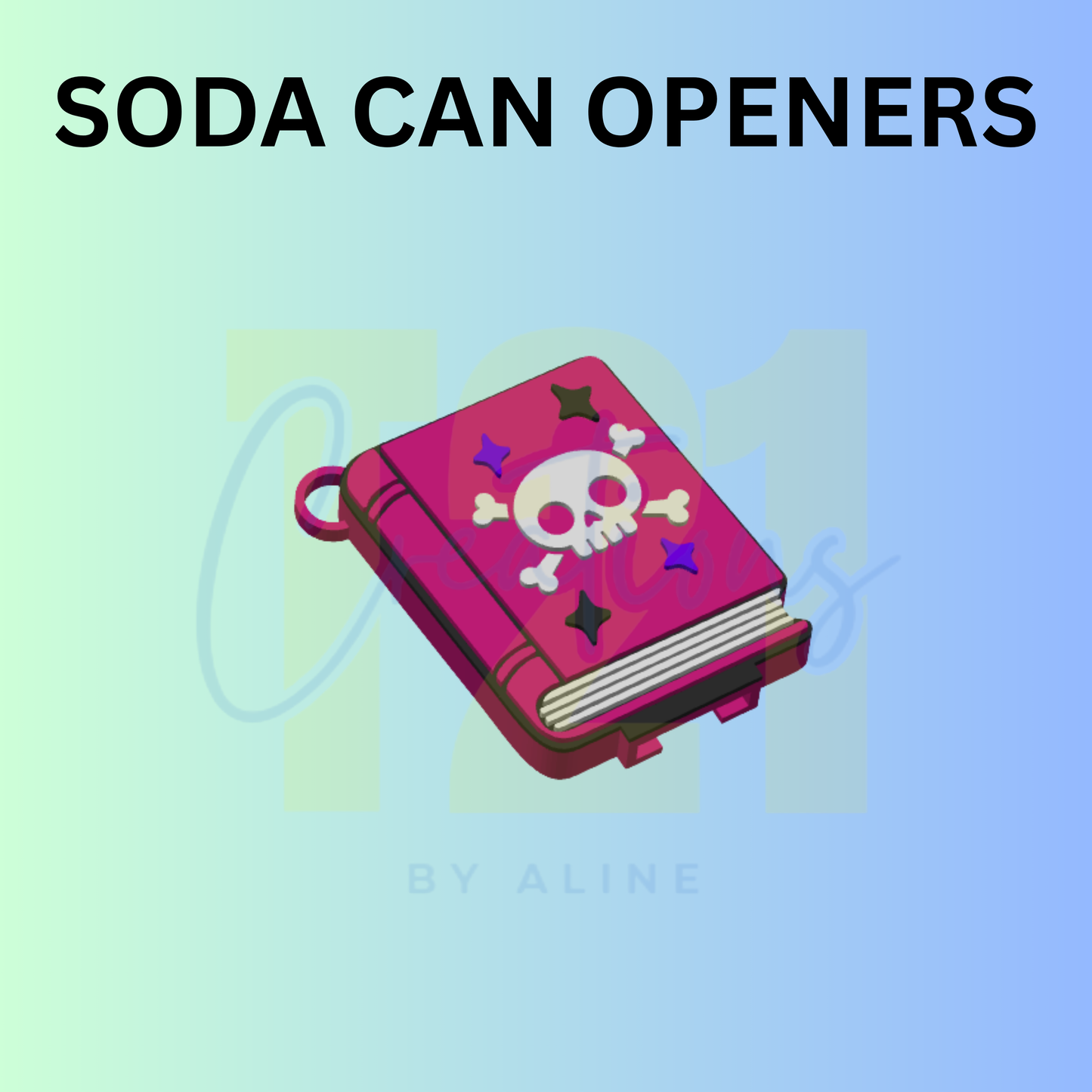 SPOOKY BOOK CAN OPENER KEYCHAIN