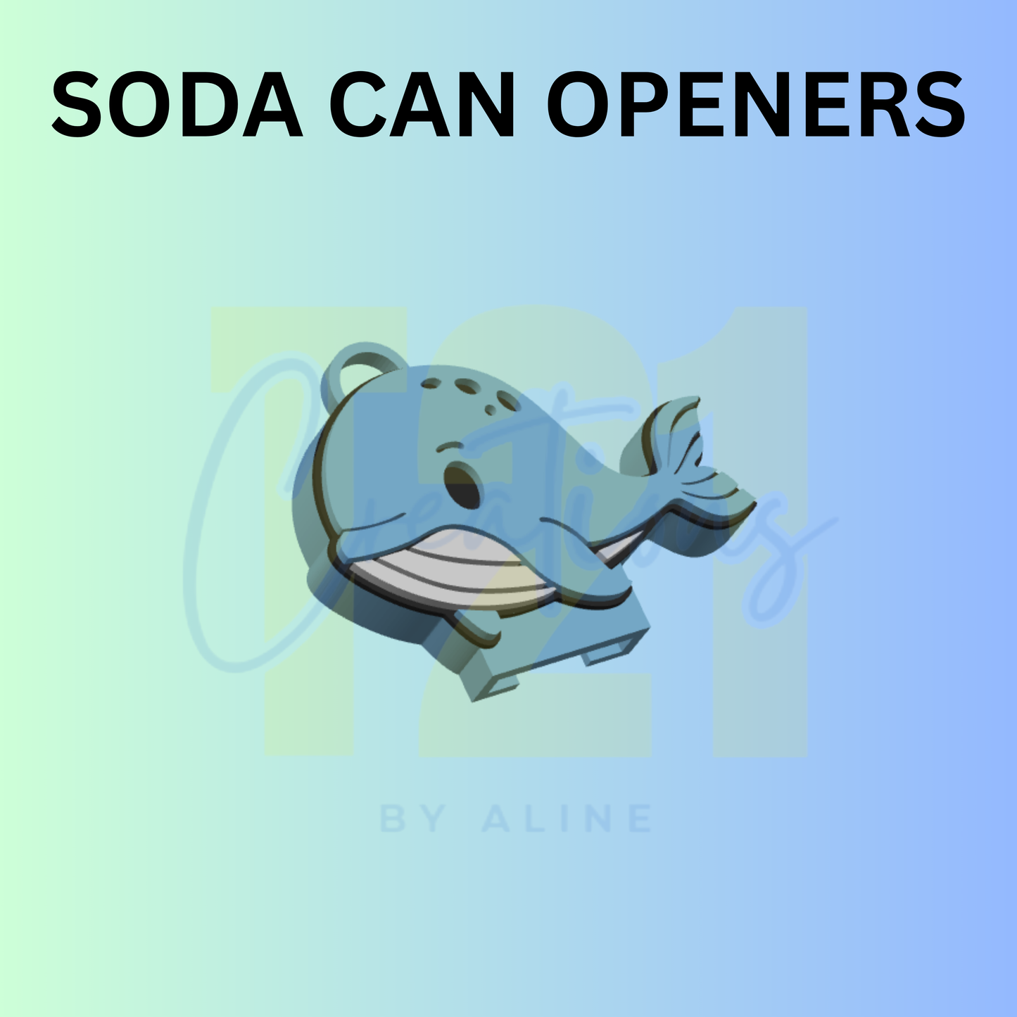 WHALE SODA CAN OPENER KEYCHAIN