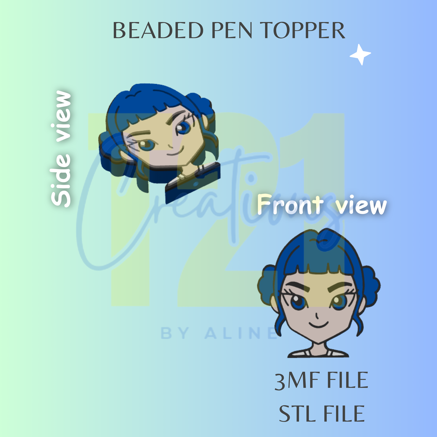 ZOEY PEN TOPPER STL FILE