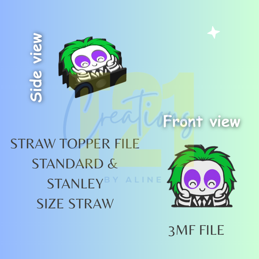 BEETLEJUICE STRAW TOPPER STL FILE