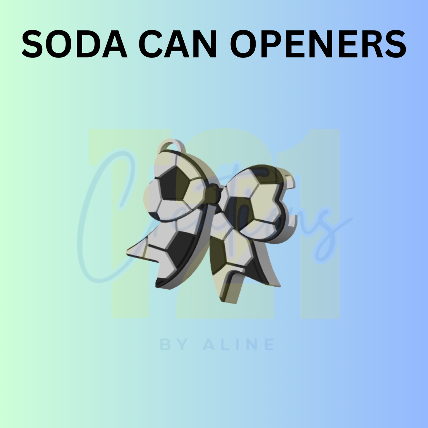 SOCCER BOW SODA CAN OPENER KEYCHAIN