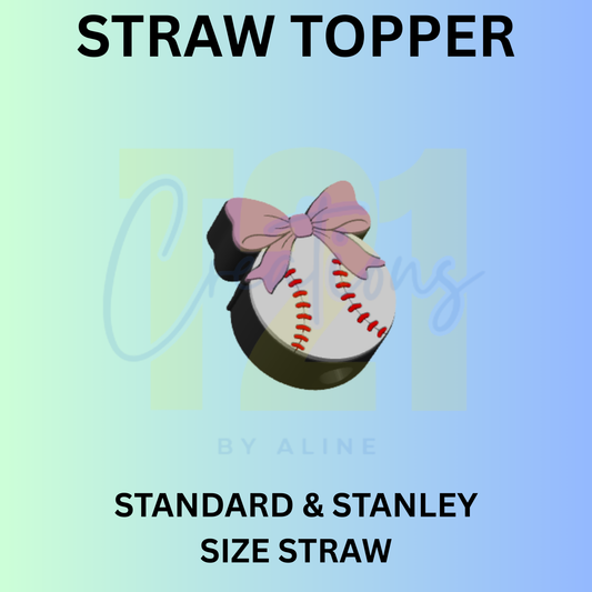 COQUETTE BASE/SOFTBALL STRAW TOPPER