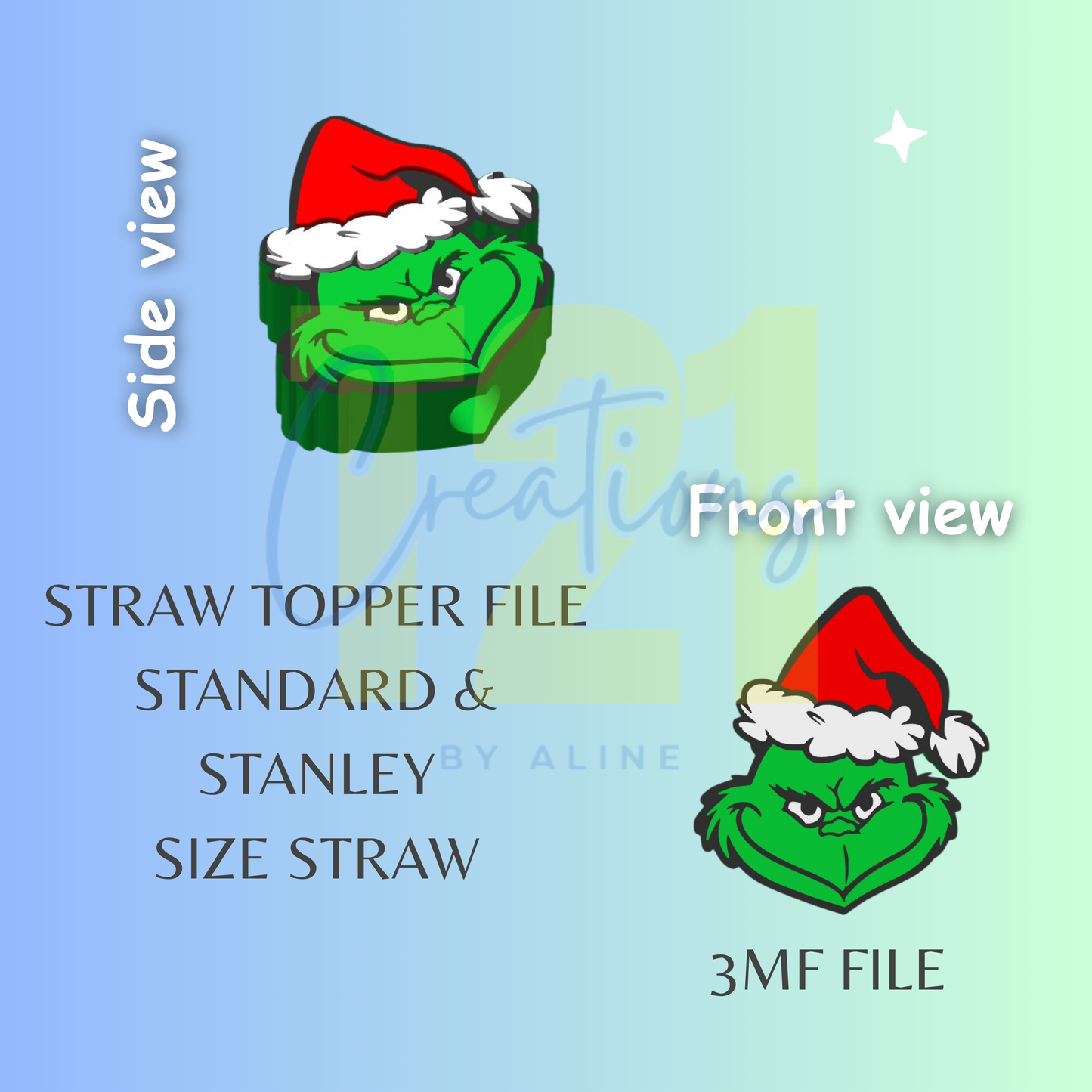 GREEN GUY STRAW TOPPER STL FILE