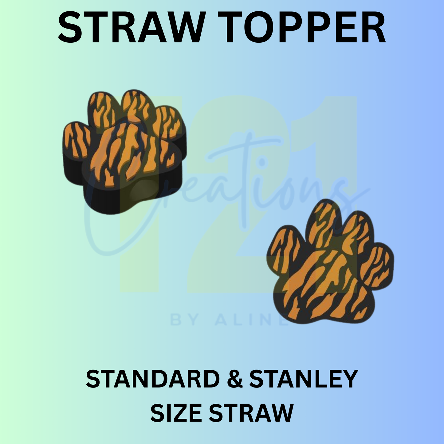 ANIMAL PRINT PAW STRAW TOPPER