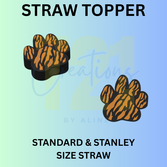 ANIMAL PRINT PAW STRAW TOPPER