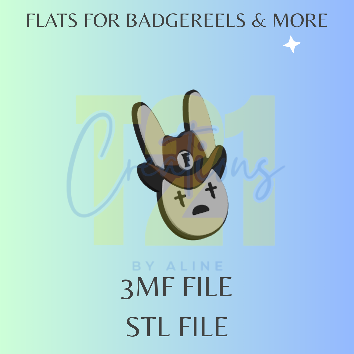 COWBOY BAD BUNNY FLAT STL FILE