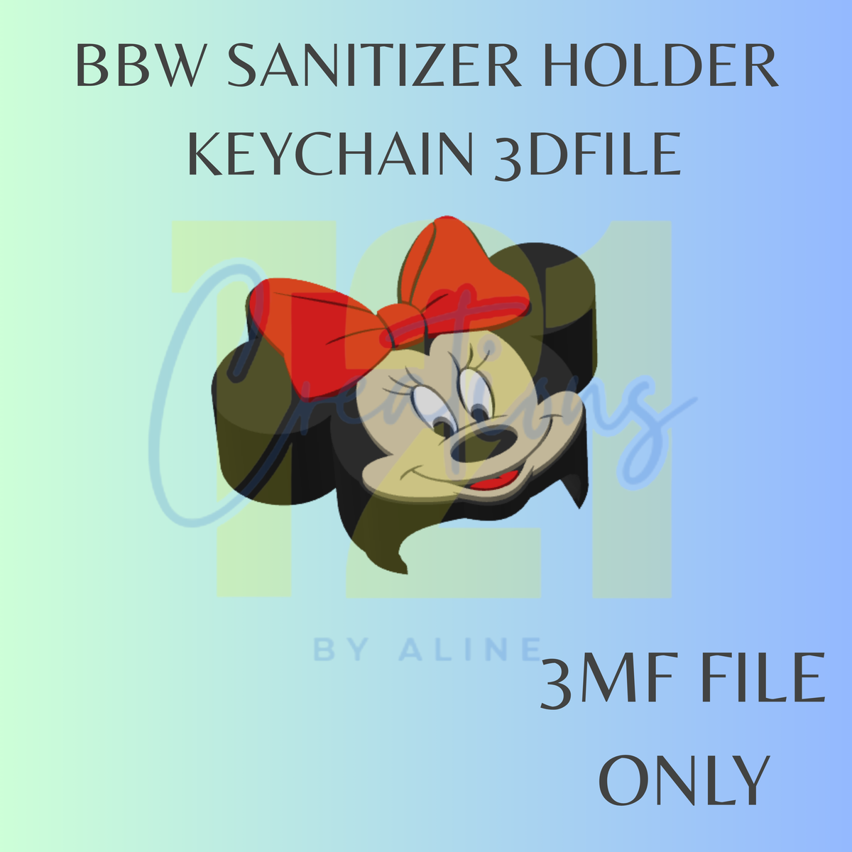 MOUSE GIRL BBW SANITIZER KEYCHAIN 3MF FILE