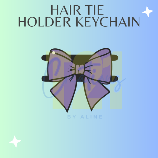 BOW HAIR TIE HOLDER KEYCHAIN