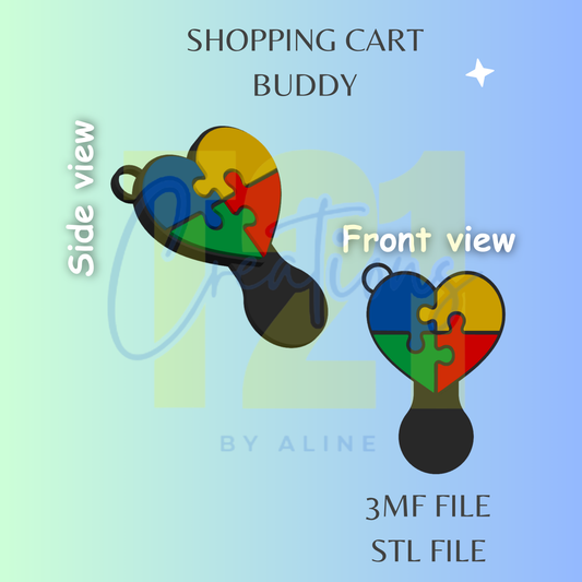 AUTISM HEART SHOPPING CART BUDDY STL FILE