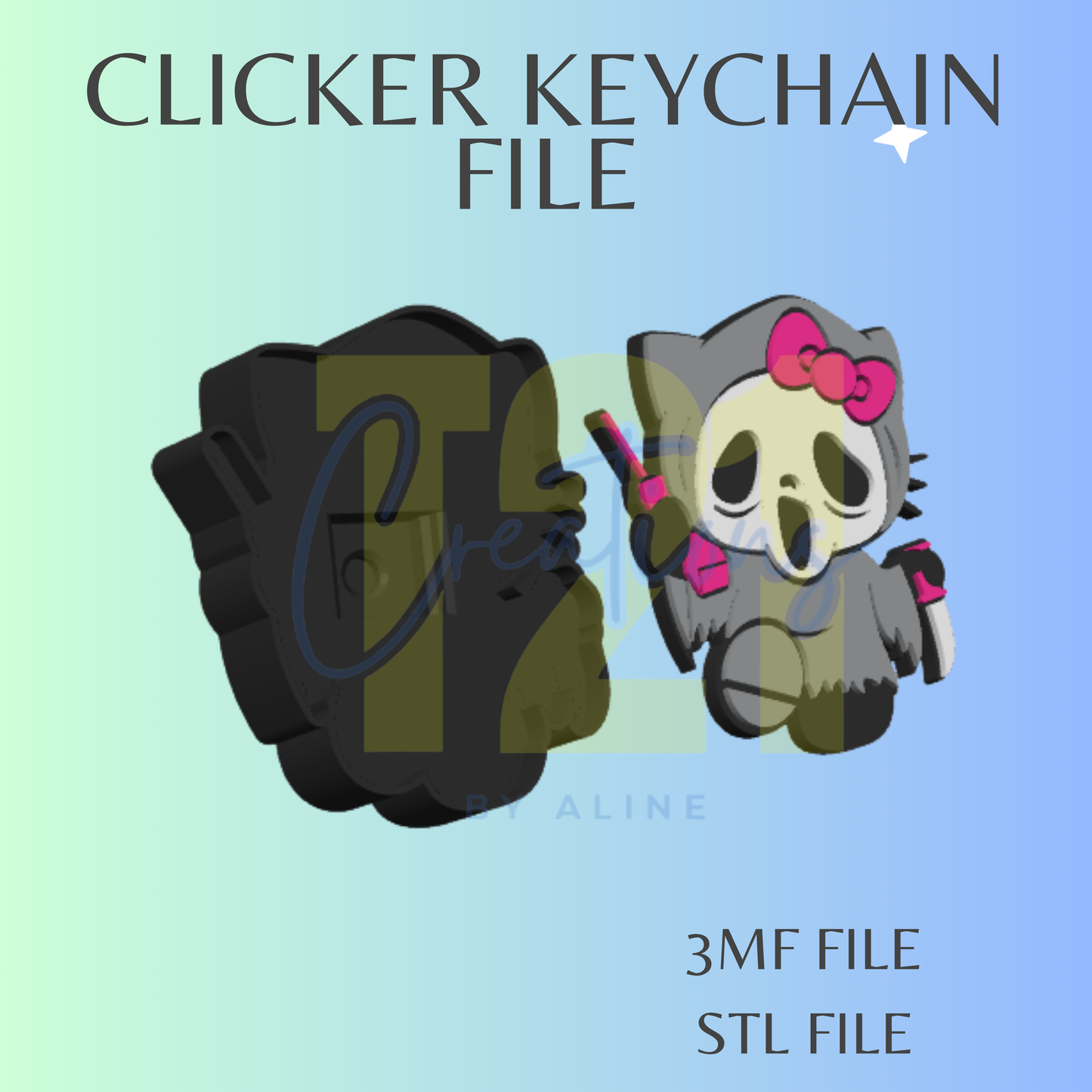 GHOSTY H-K CLICKER KEYCHAIN STL FILE