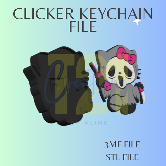 GHOSTY H-K CLICKER KEYCHAIN STL FILE