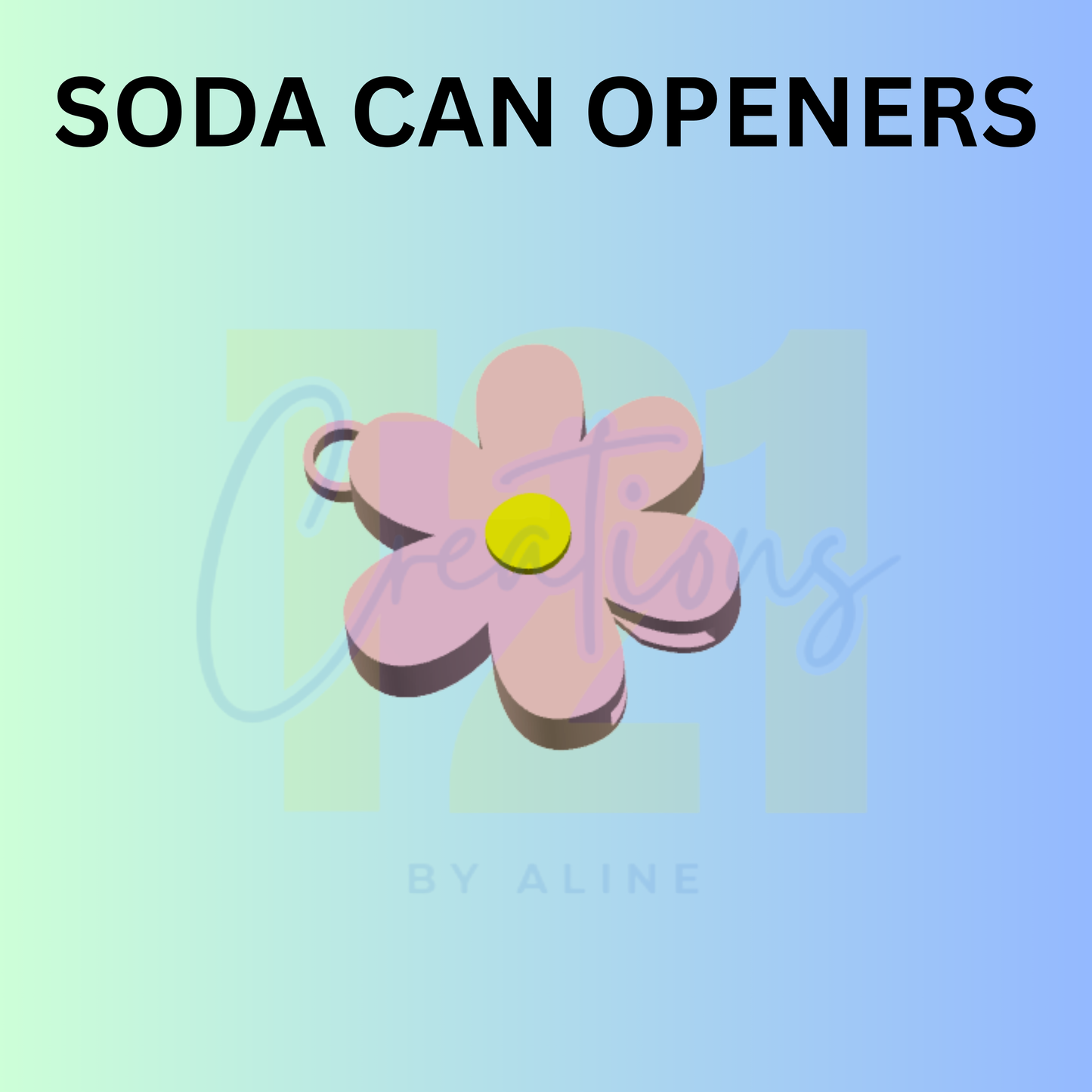FLOWER SODA CAN OPENER KEYCHAIN