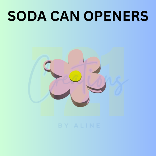 FLOWER SODA CAN OPENER KEYCHAIN