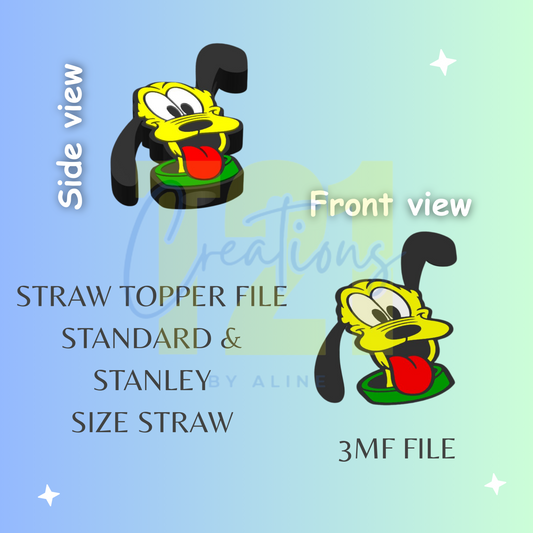 YELLOW DOG STRAW TOPPER STL FILE