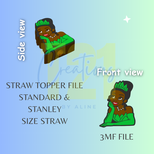FROG PRIN-CESS STRAW TOPPER STL FILE