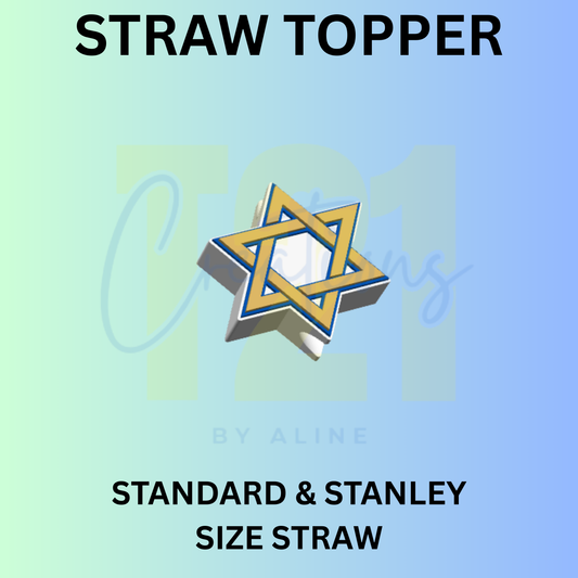 STAR OF DAVID STRAW TOPPER