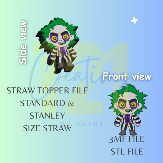 B-TTLE STRAW TOPPER STL FILE