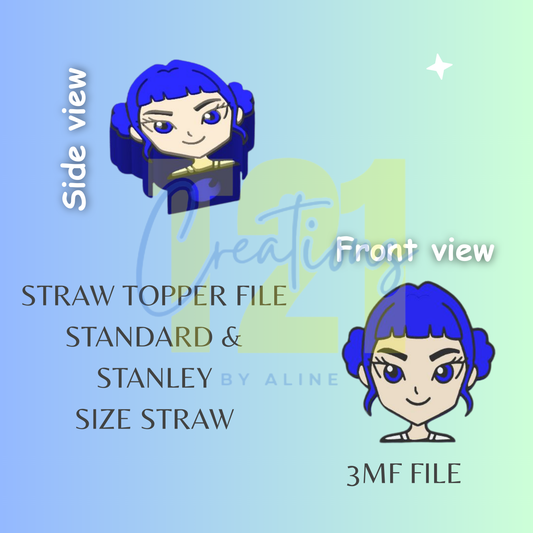 KPOP GIRL 2 STRAW TOPPER STL FILE