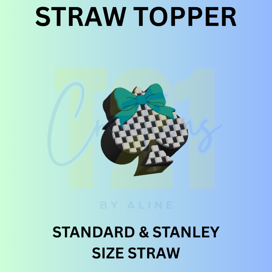 CHECKERED SPADE STRAW TOPPER
