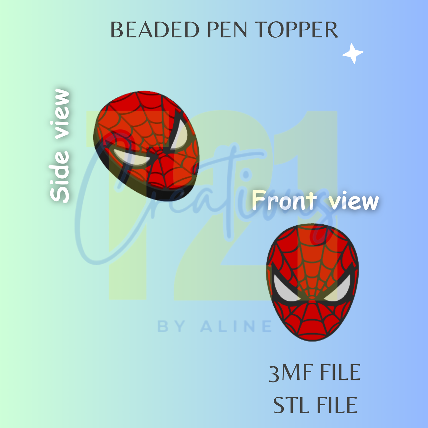 SPIDER GUY PEN TOPPER STL FILE