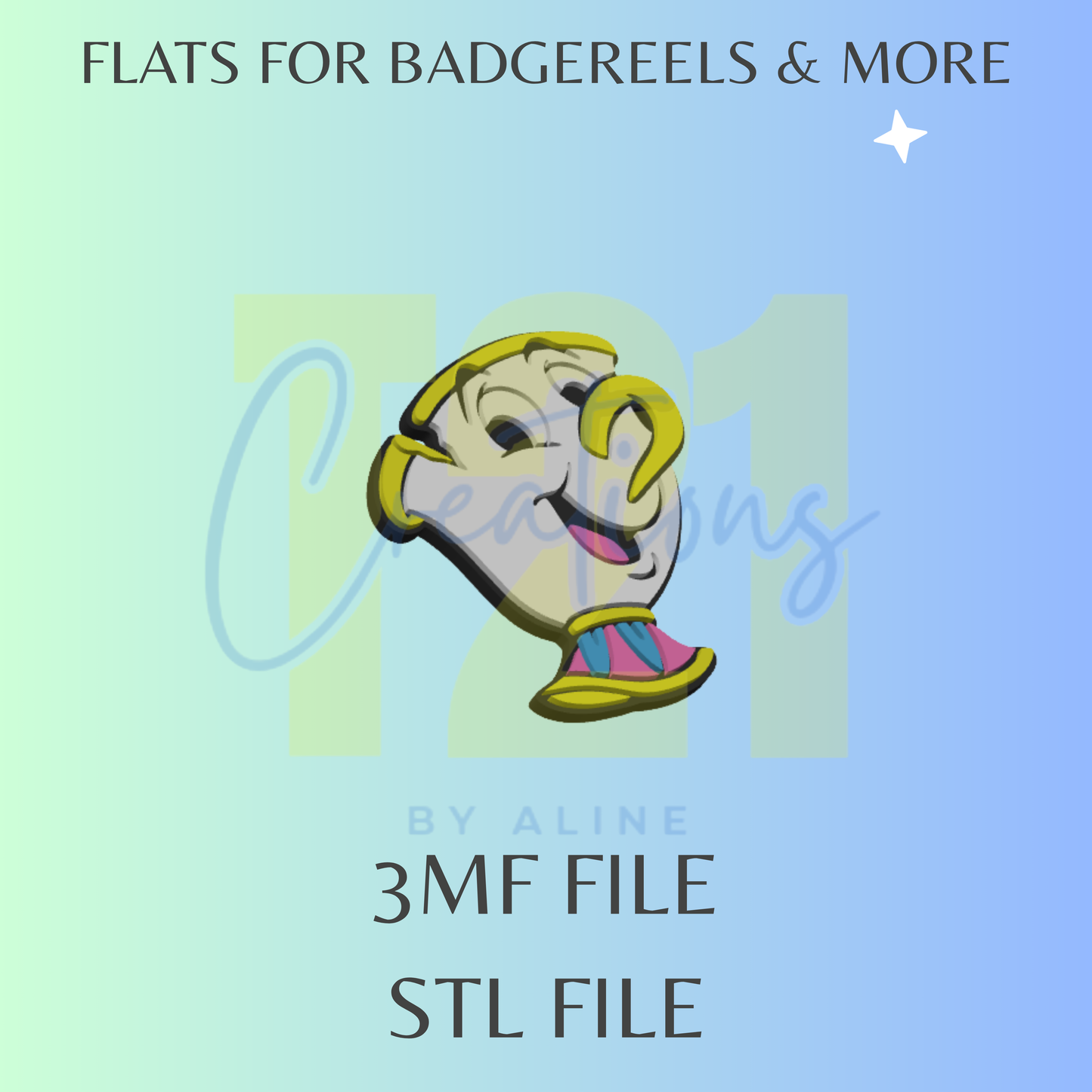 TEA CUP FLAT STL FILE