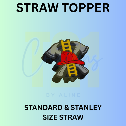 FIRE DEPARTMENT STRAW TOPPER