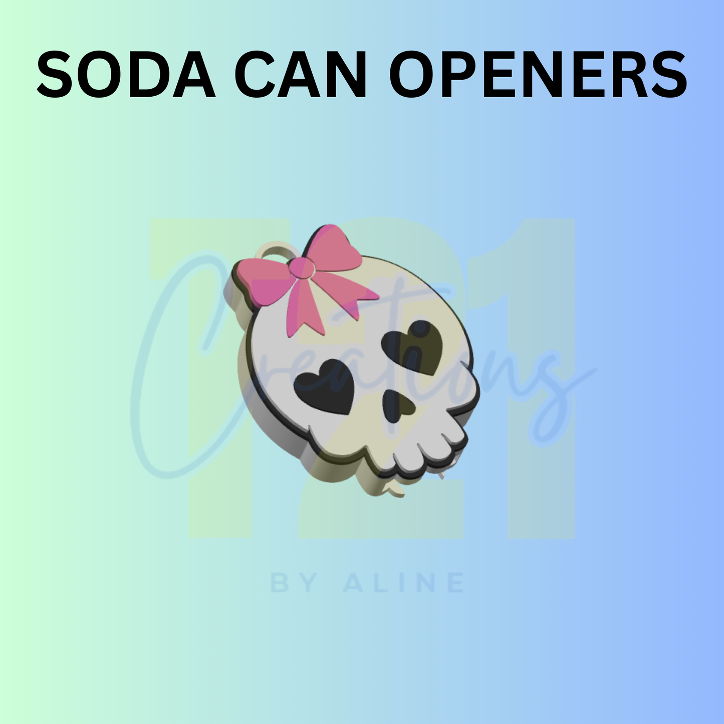 COQUETTE SKULL SODA CAN OPENER KEYCHAIN