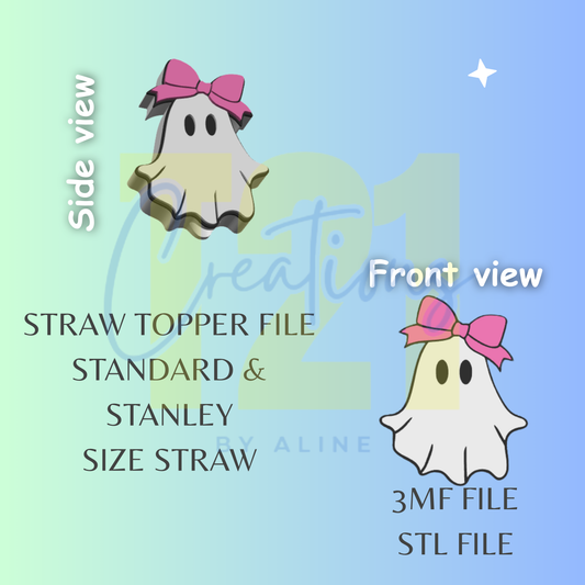 COQUETTE GHOST STRAW TOPPER STL FILE