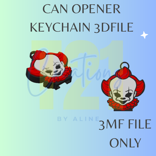 RED CLOWN CAN OPENER 3MF FILE