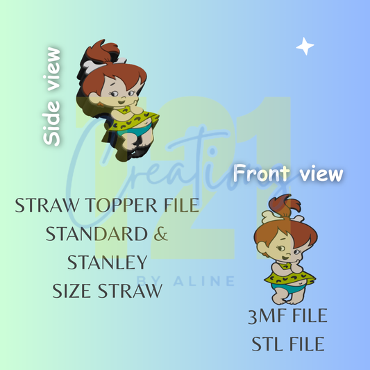 PEBBLES STRAW TOPPER STL FILE