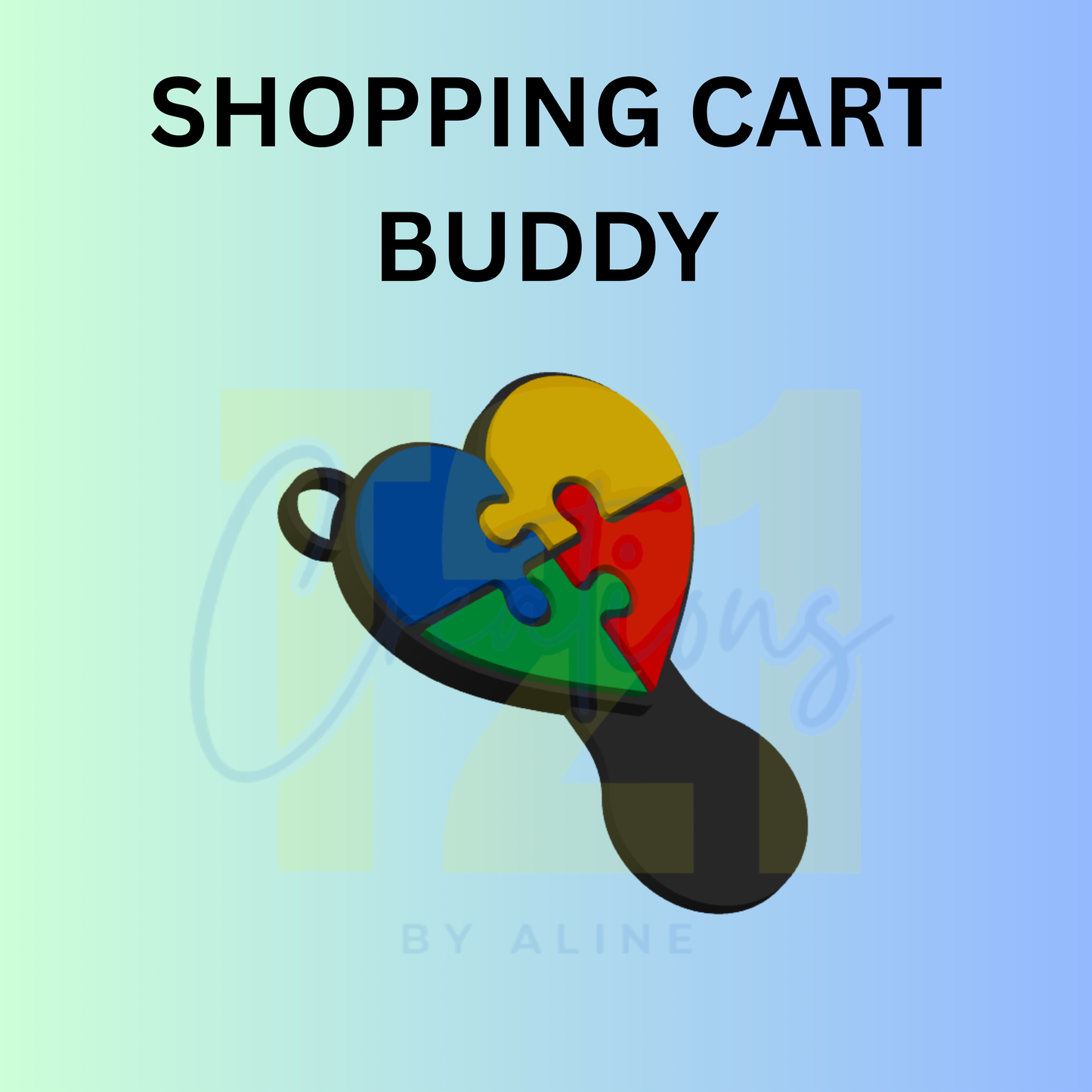 AUTISM HEART SHOPPING CART BUDDY