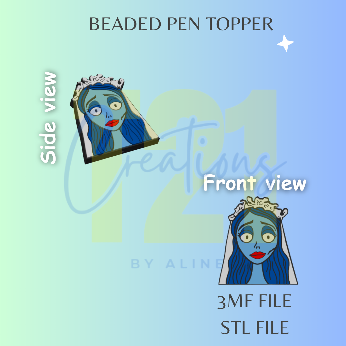 BRIDE PEN TOPPER STL FILE