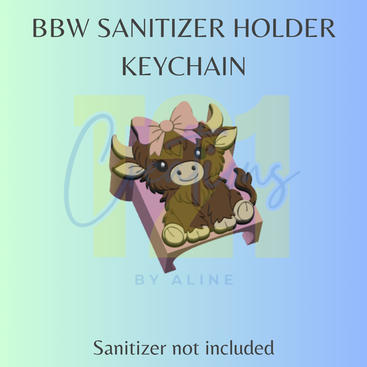 COQUETTE COW BBW SANITIZER KEYCHAIN