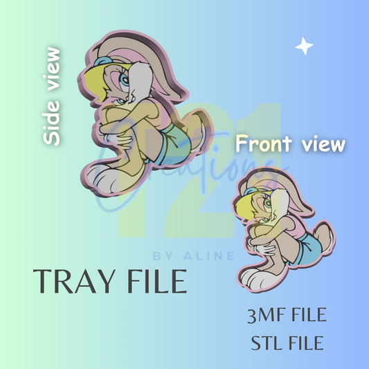 SASSY BUNNY  TRAY STL FILE