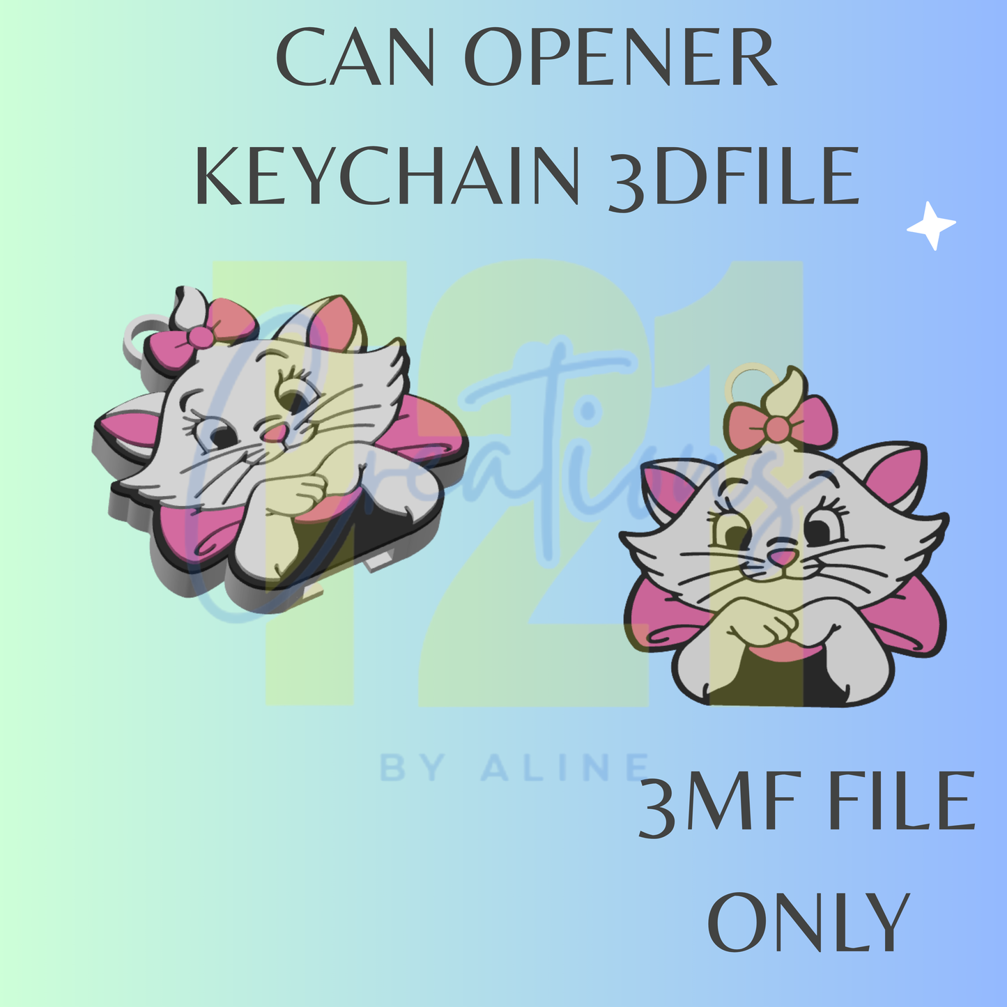 SASSY CAT CAN OPENER 3MF FILE